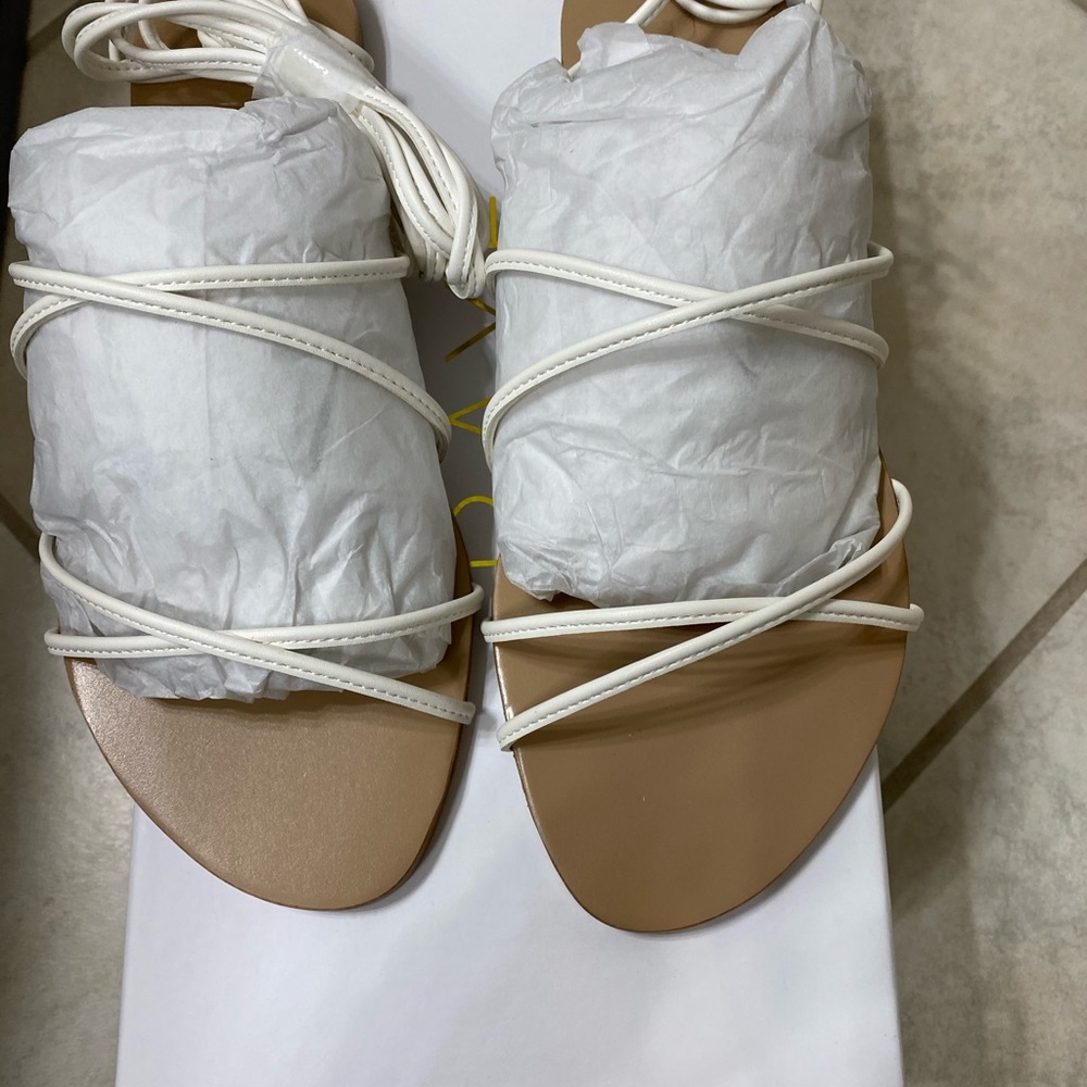 Strappy white sandals